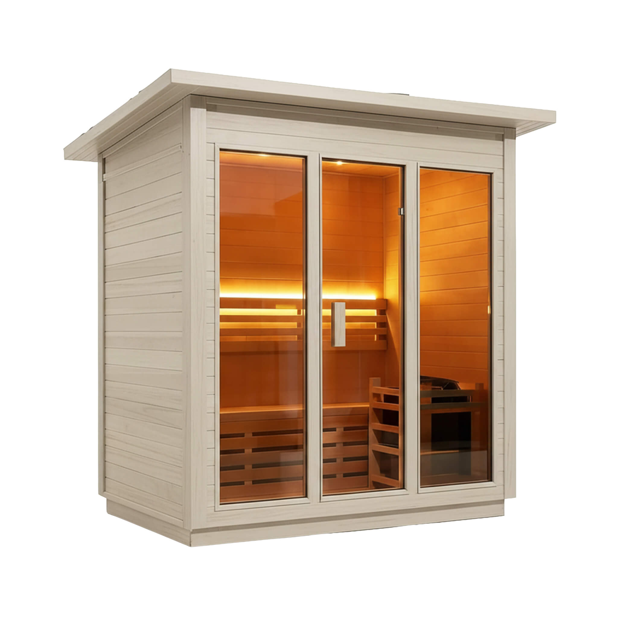 Custom 6-Person Luxury Spruce Outdoor Steam Sauna