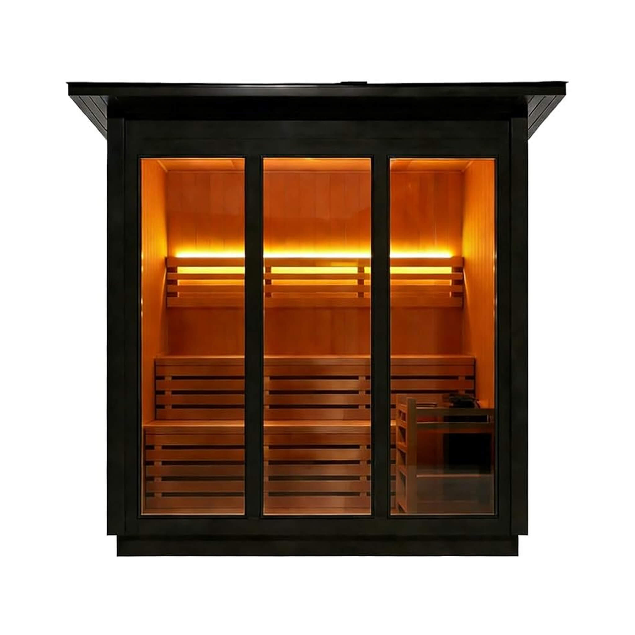 Custom 8-Person Luxury Canadian Hemlock Outdoor Steam Sauna
