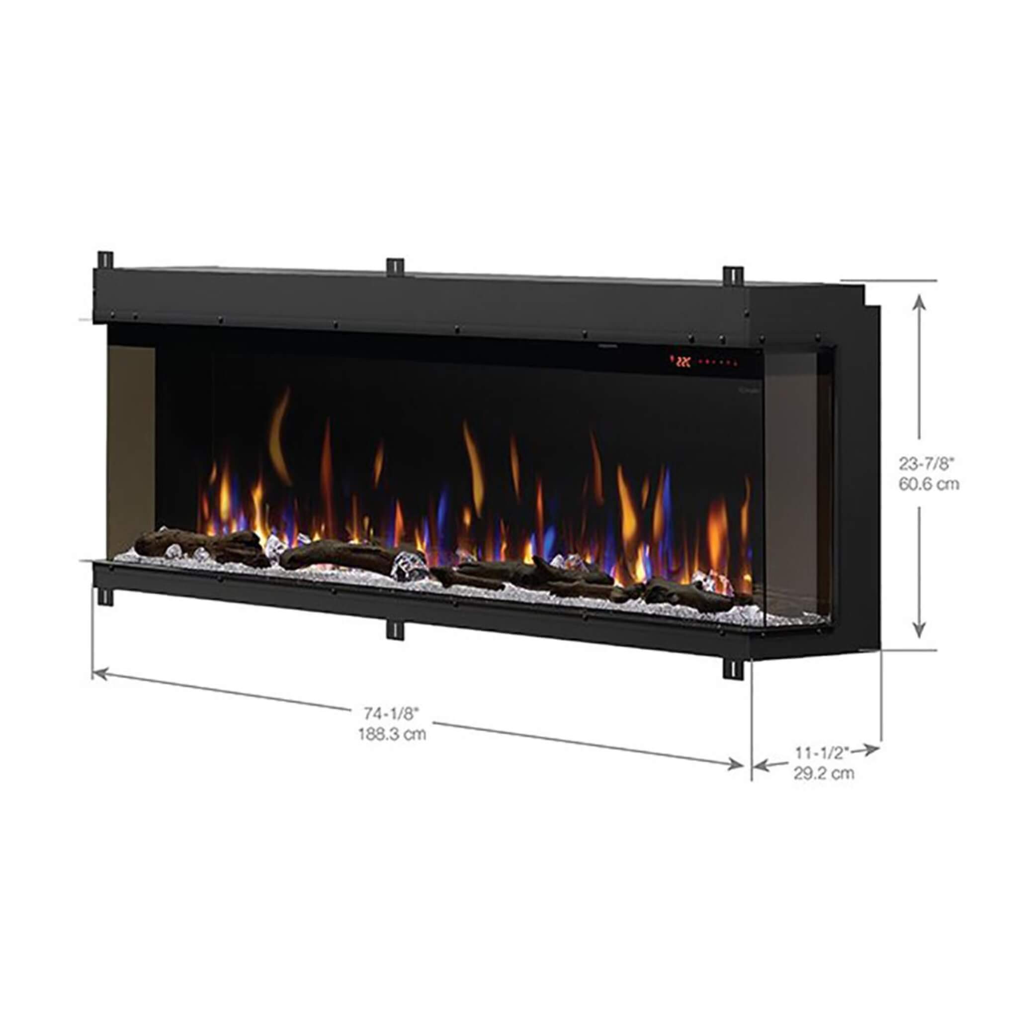 Dimplex IgniteXL Bold 74-Inch Deep Built-In Linear Electric Fireplace