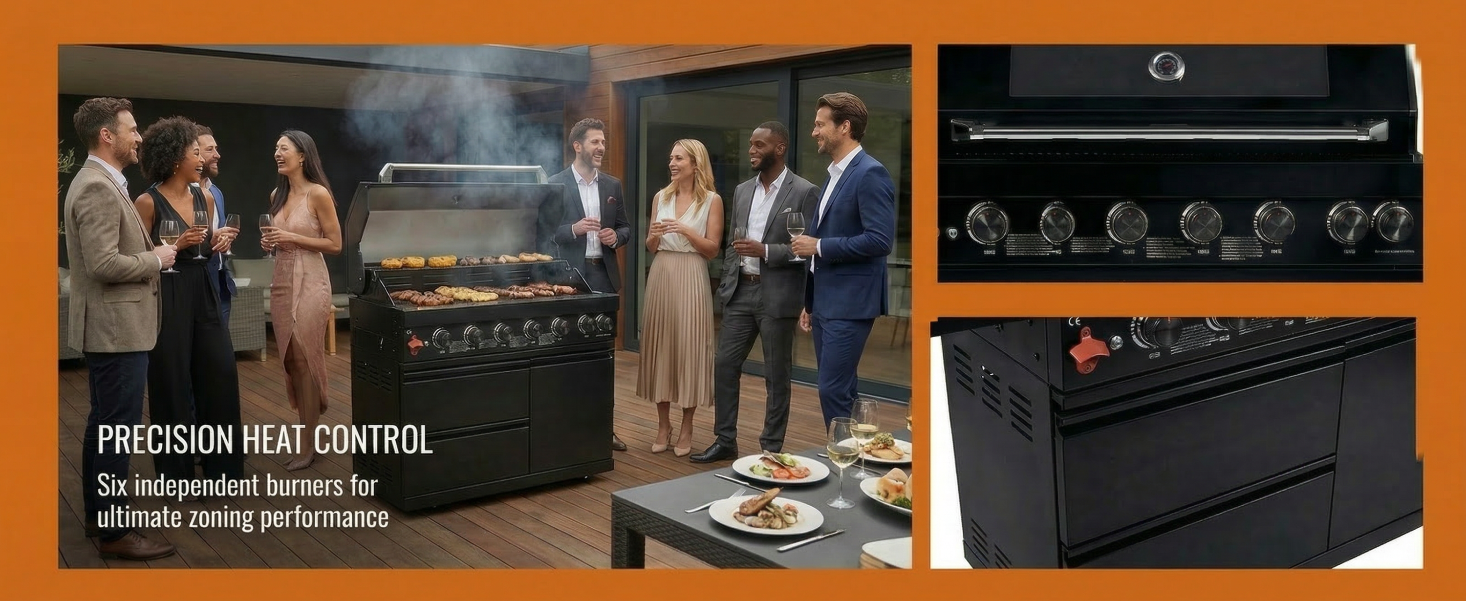 Six Burners Outdoor Kitchen Island Grill