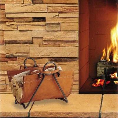 Pilgrim Folding Log Carrier with Suede Leather