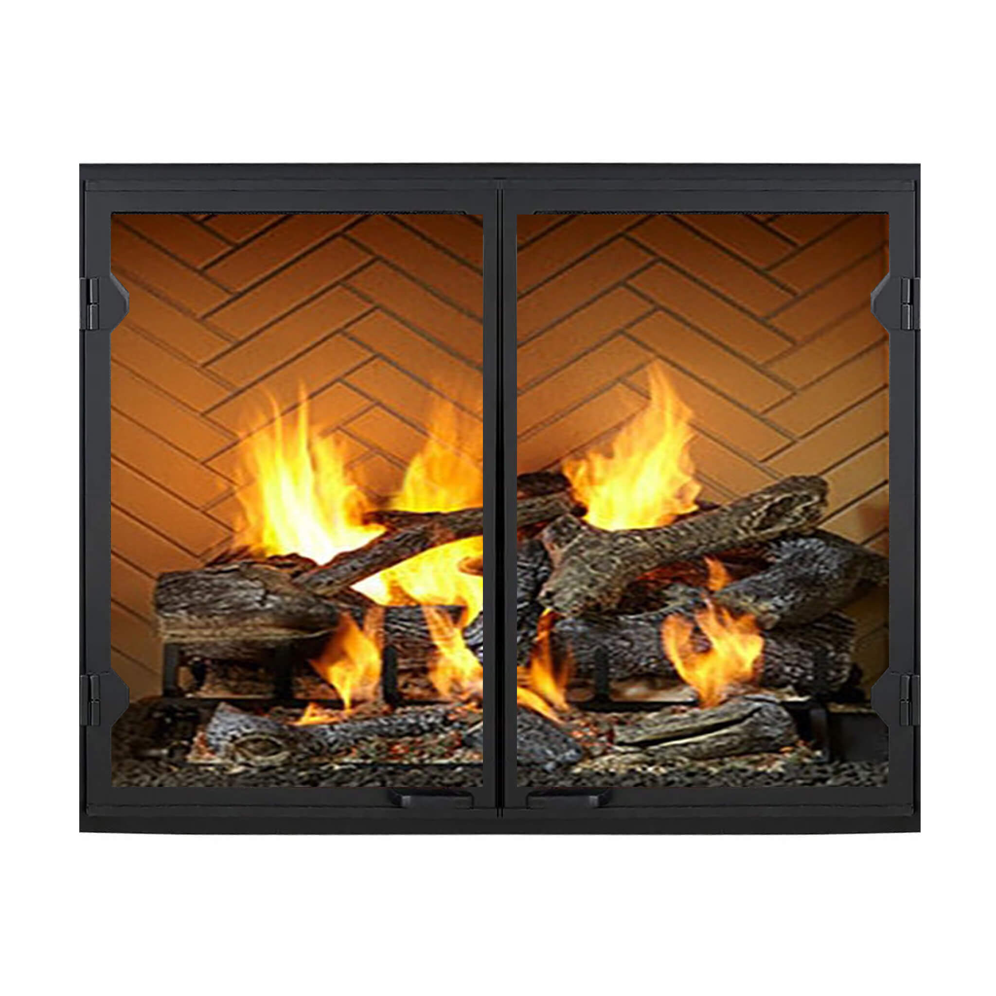 Inviting Open Wood Burning Fireplace