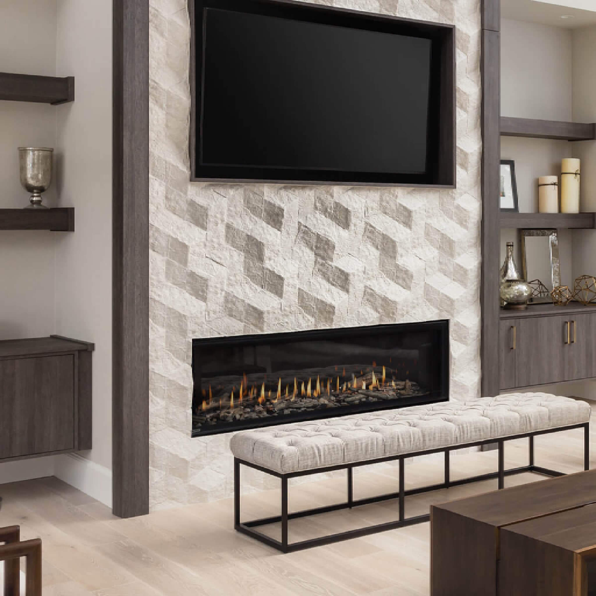 Montigo Distinction 63" Single Sided Linear Direct Vent Natural Gas Fireplace