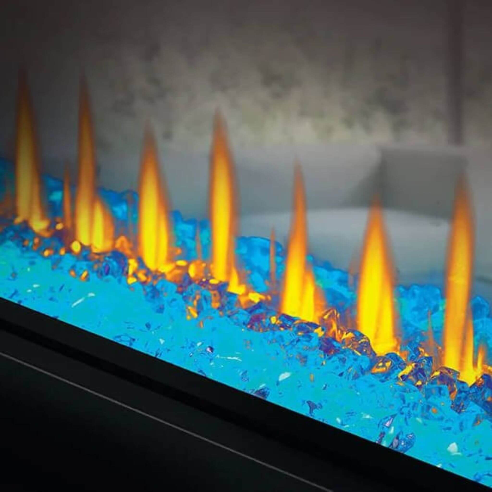 Fully Recessed See Thru Wall Mounted Electric Fireplace