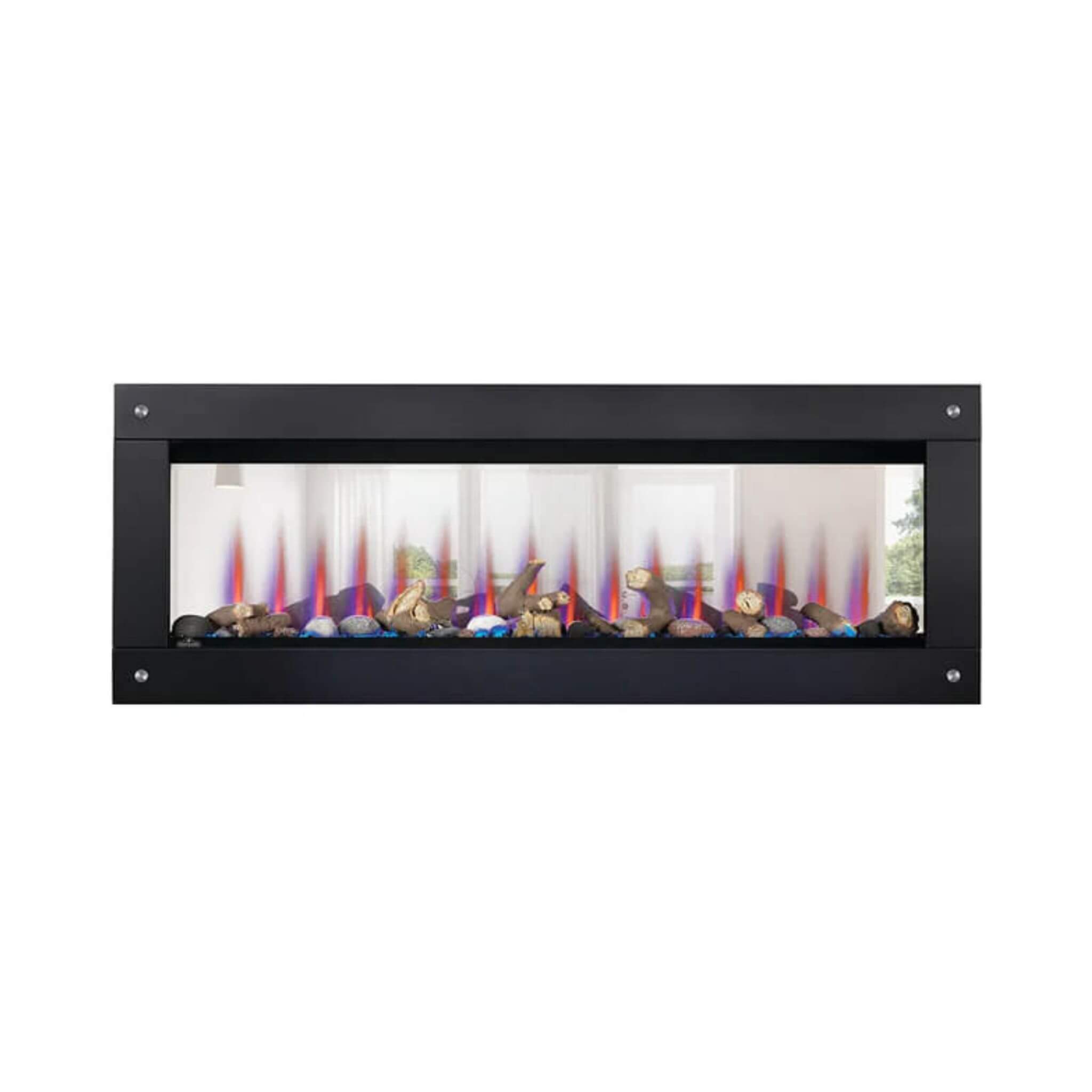 Fully Recessed See Thru Wall Mounted Electric Fireplace