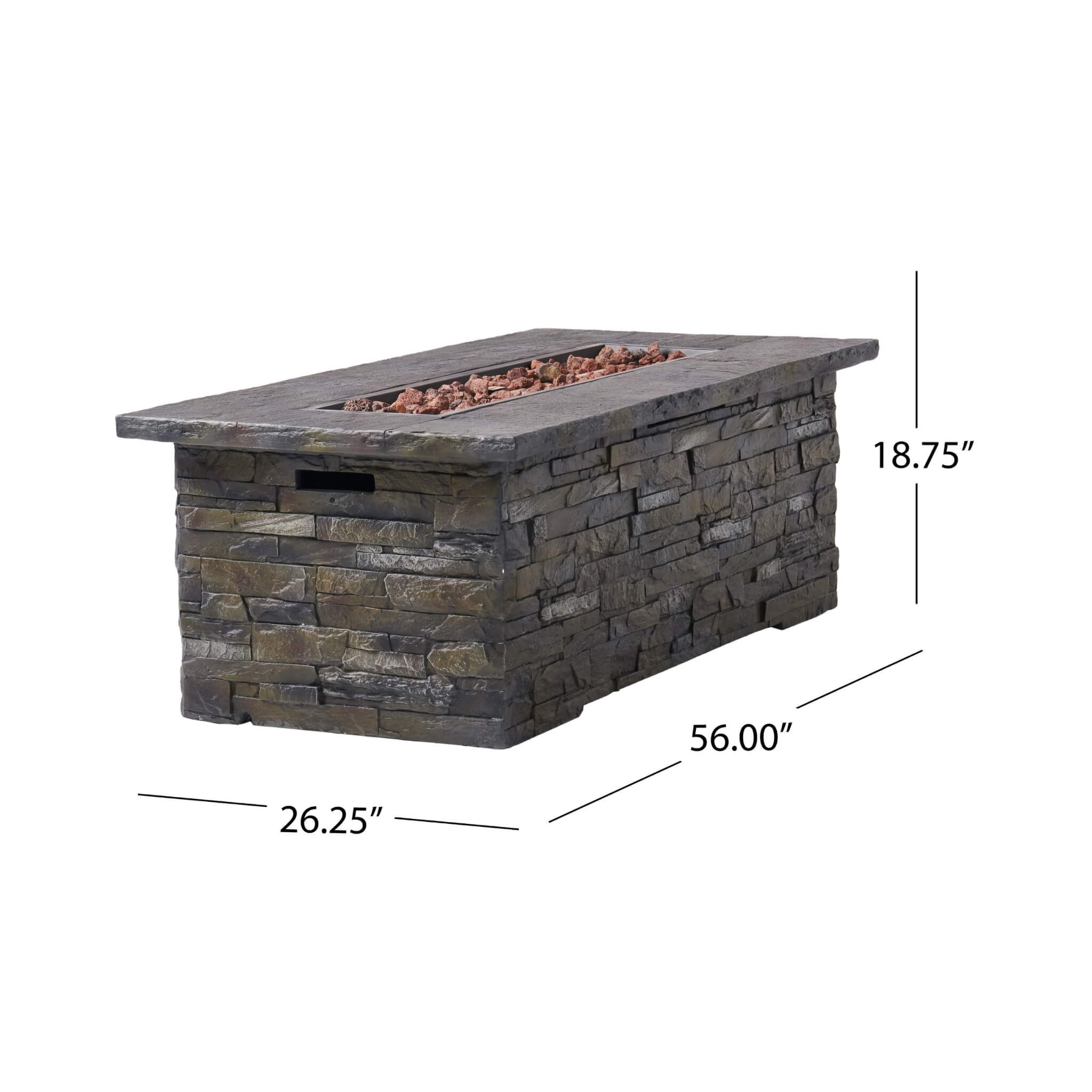 Alora Premium 56" Outdoor Rectangular Concrete Propane Fire Pit