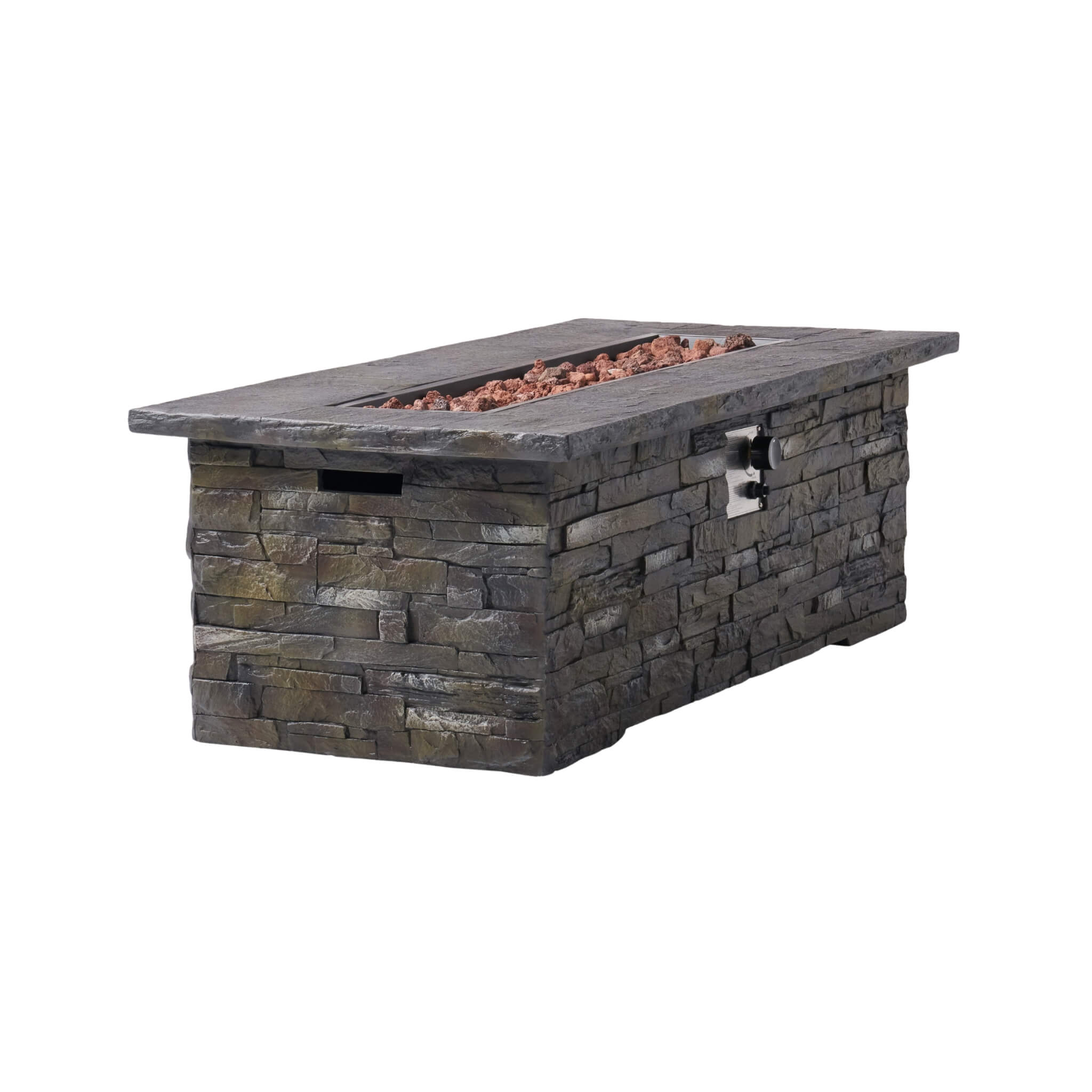 Alora Premium 56" Outdoor Rectangular Concrete Propane Fire Pit