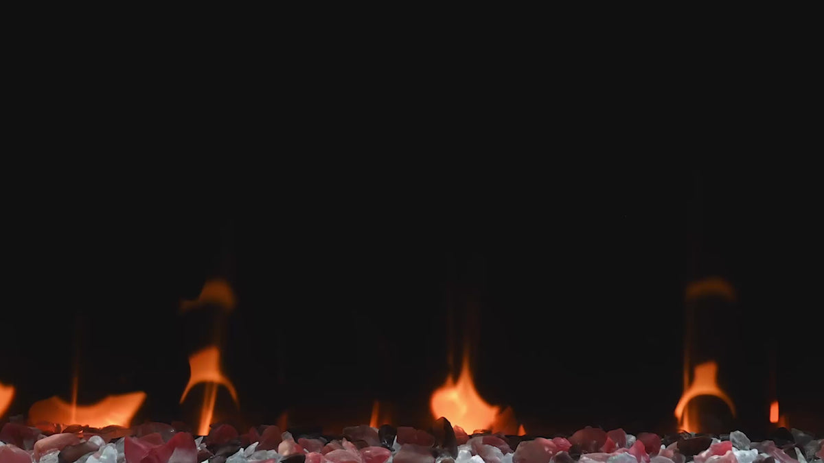 Video portraying live moving flame effect with the electric fireplace