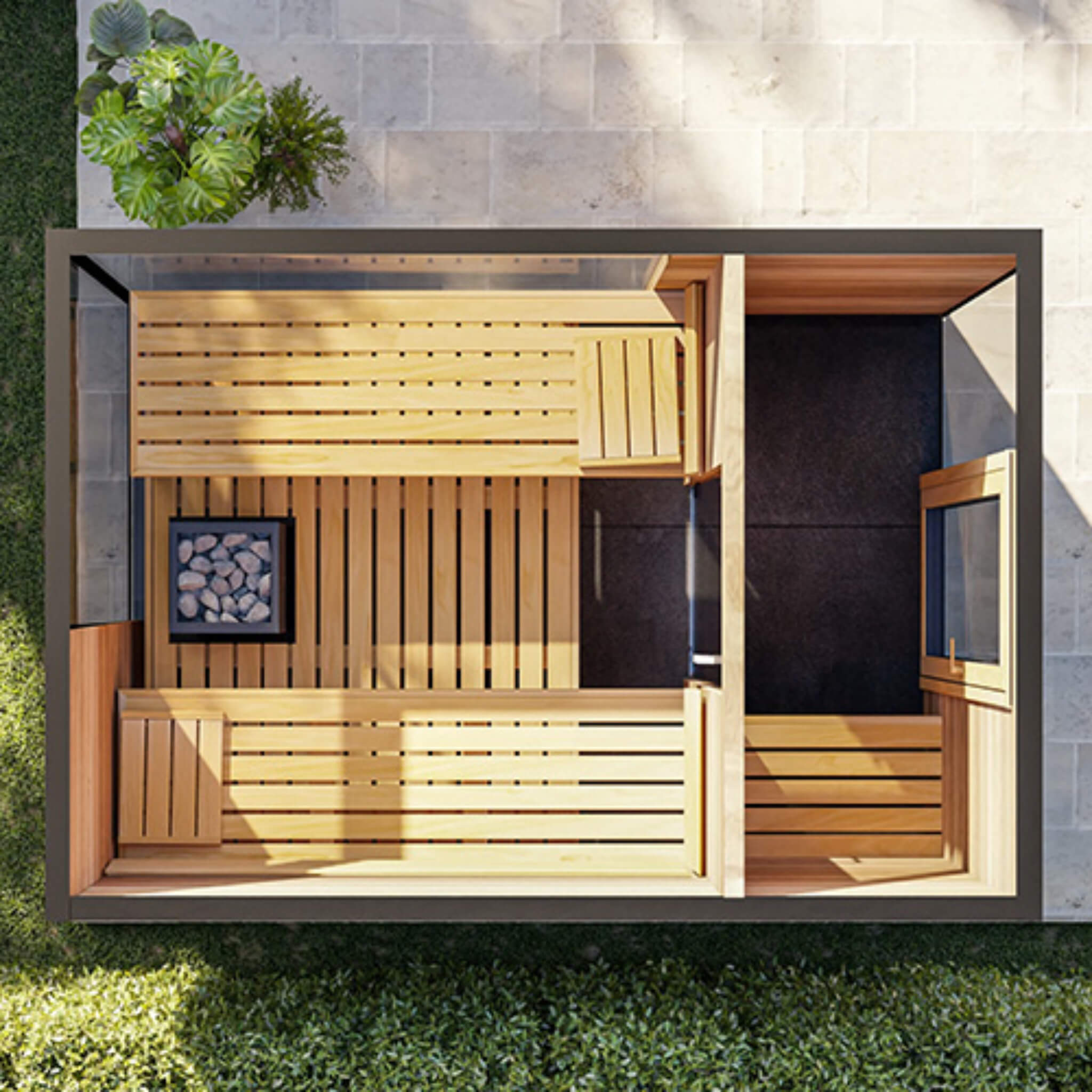 Fully-Assembled 5-Person Outdoor Sauna Cabin