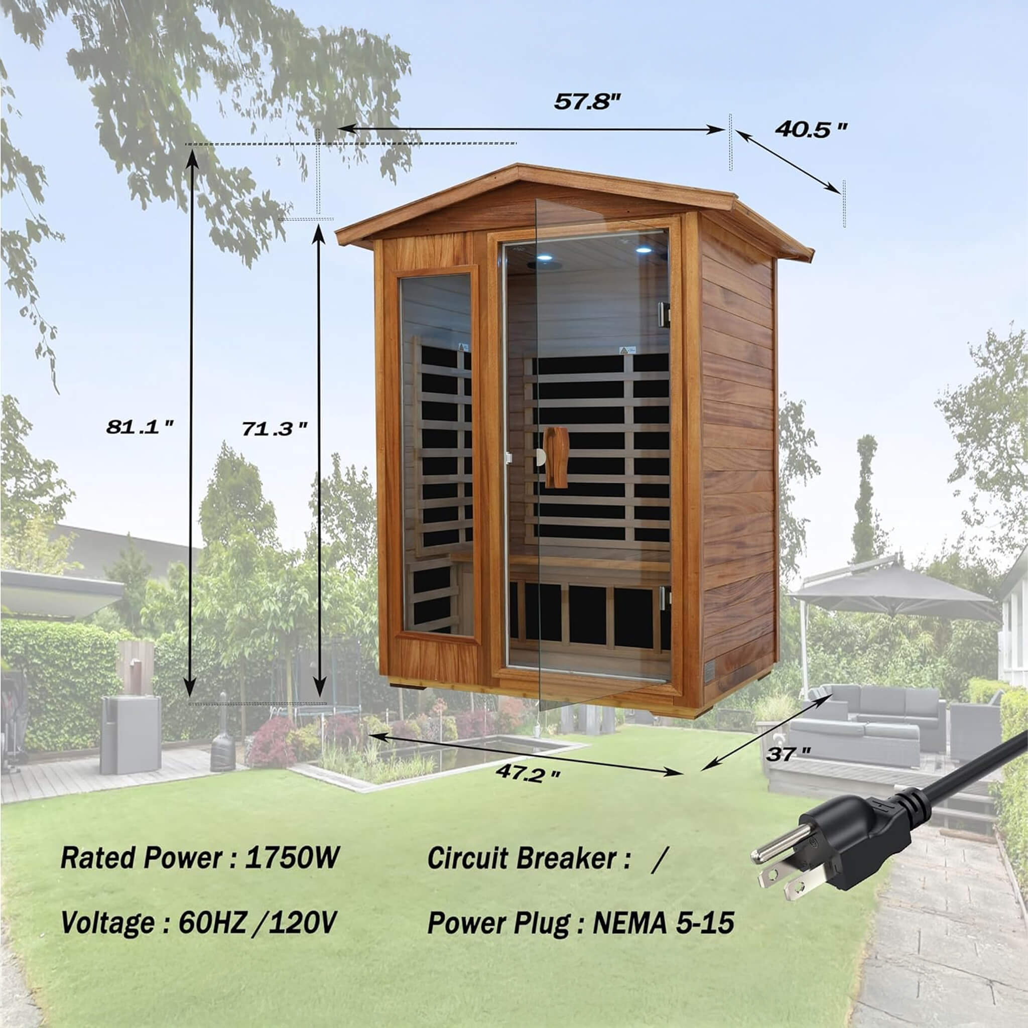 Mahogany Outdoor Infrared Sauna